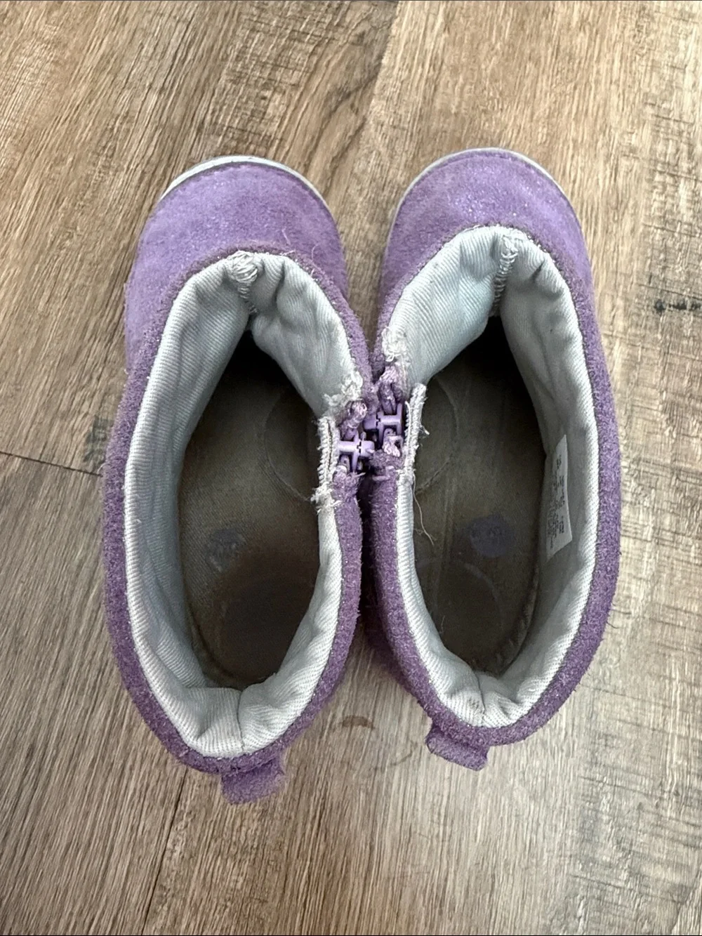 Stride Rite Girls Purple Suede Glitter Ankle Boots Size 9